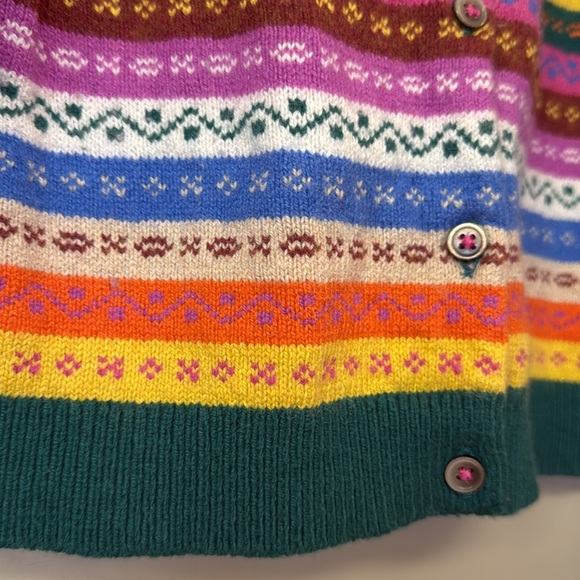 Mini Boden Fair Isle Cardigan | Rainbow Multi Stripe | 8-9Y | EUC - Picture 8 of 10
